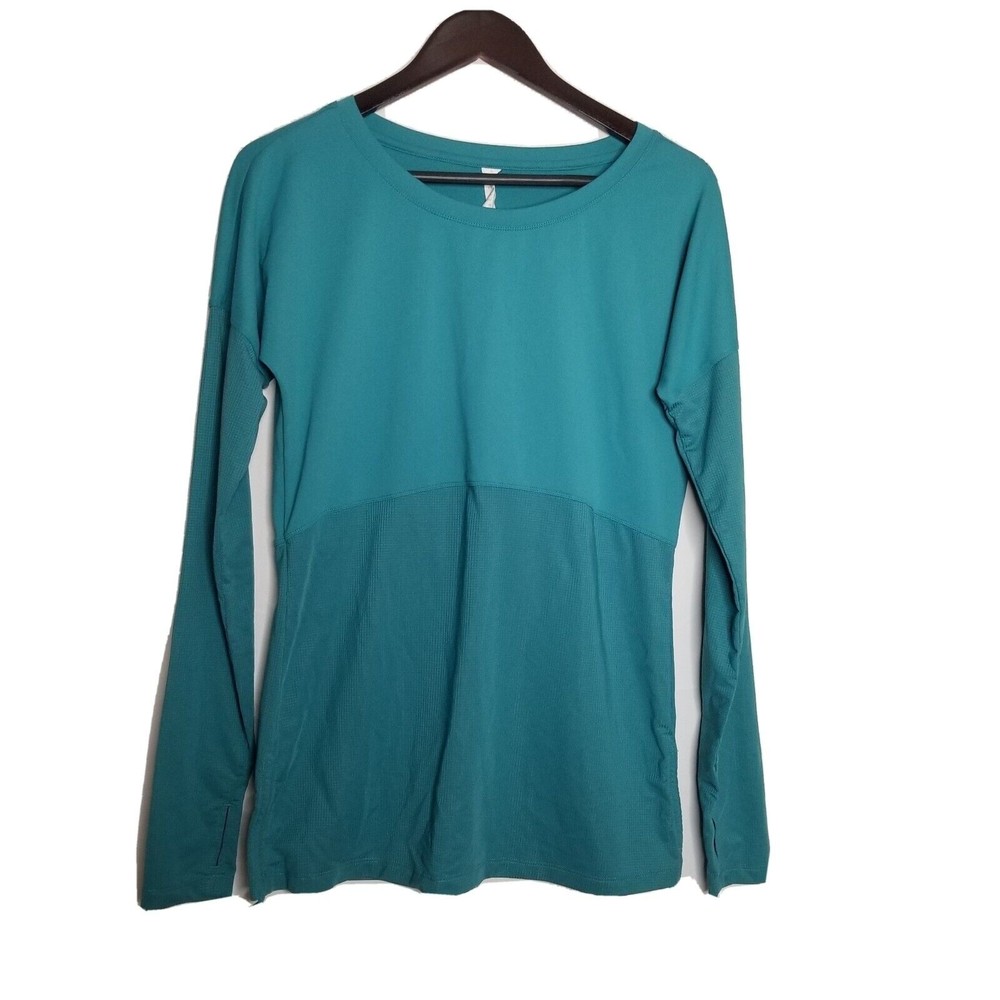 Fabletics Women's Size Medium Long Sleeve Top Teal/Green
